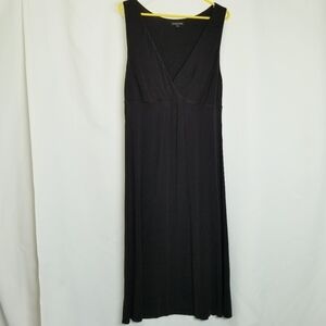 EILEEN FISHER Black Faux Wrap Tank Midi Dress Size‎ Medium